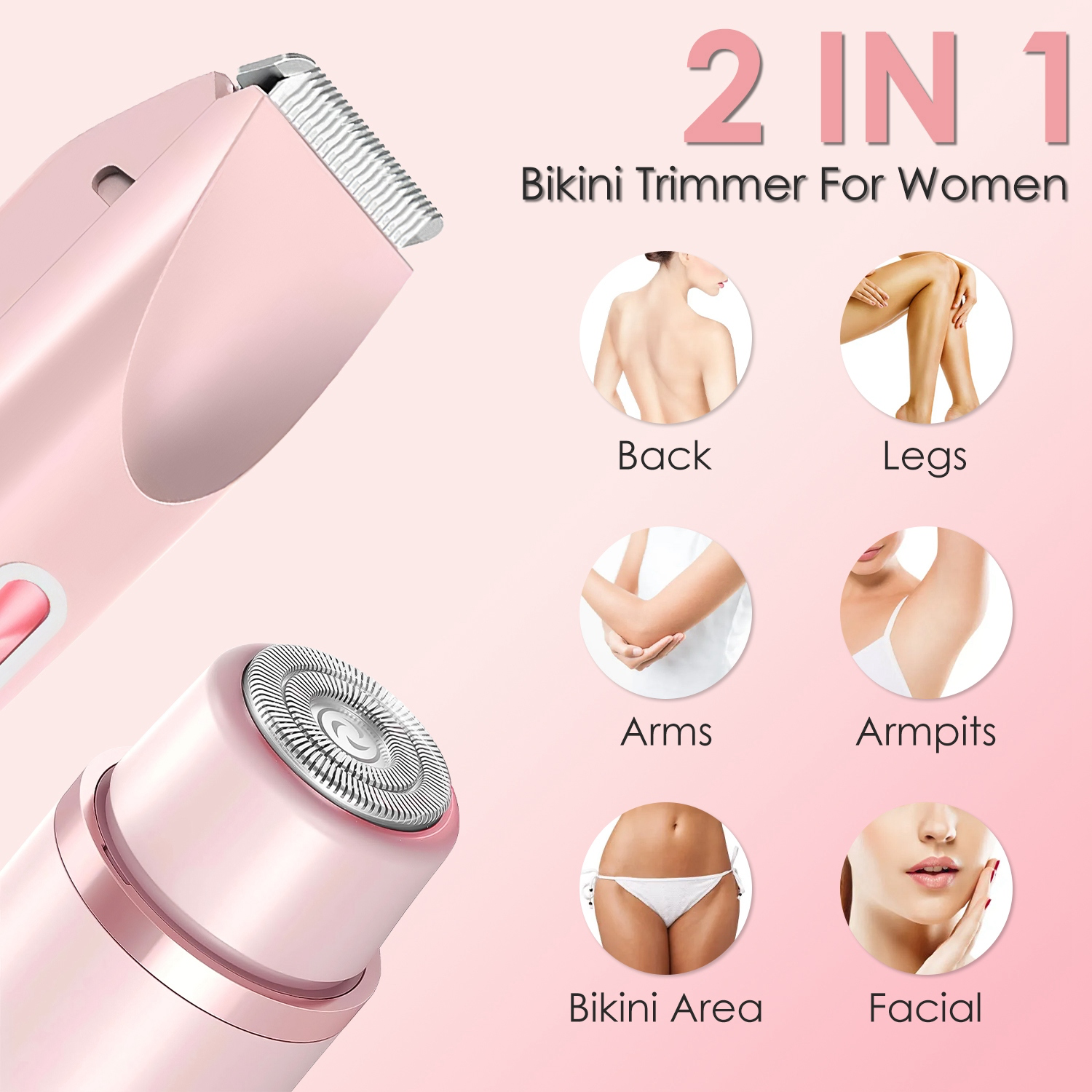Nexova™ 2-in-1 Dual-Head Women's Shaver & Body Trimmer - Painless Hair Removal