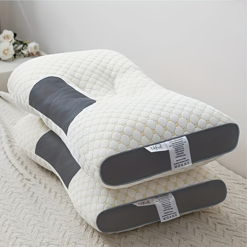 Purchase One And Receive Another at No Cost, Two Soft Woven Neck Massage Pillows for Couples - Featuring Adjustable Ergonomic, High-Quality Pillow Core, And a Removable Pillowcase for Enhanced Sleeping Comfort.